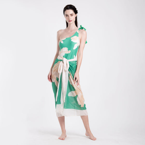 HALF SHOULDER GOLDEN LEAF + SARONG