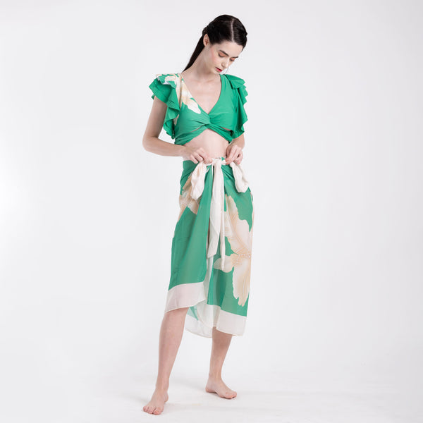 RUFFLED GOLDEN LEAF + SARONG