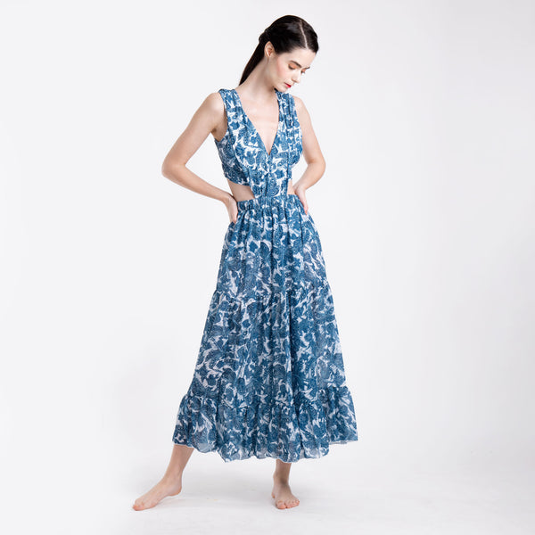 BLUE PEEKABOO + SKIRT