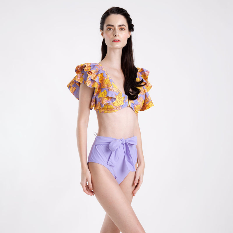 PURPLE AUTUMN RUFFLED HIGHWAIST