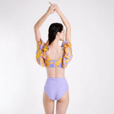 PURPLE AUTUMN RUFFLED HIGHWAIST