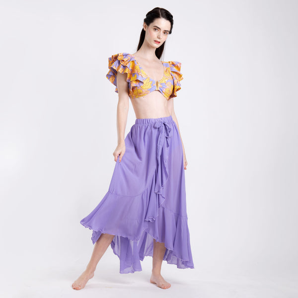 PURPLE AUTUMN RUFFLED HIGHWAIST + SKIRT