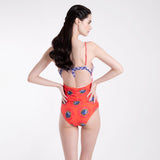 RED ORANGE BANDEAU HOLLOW OUT