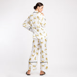 WHITE LEOPARD SILK SATIN