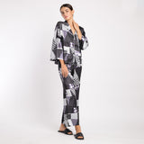 BLACK & WHITE DOTTED LONG