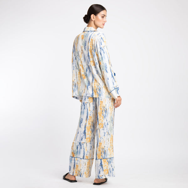 RUSTIC ABSTRACT SILK SATIN