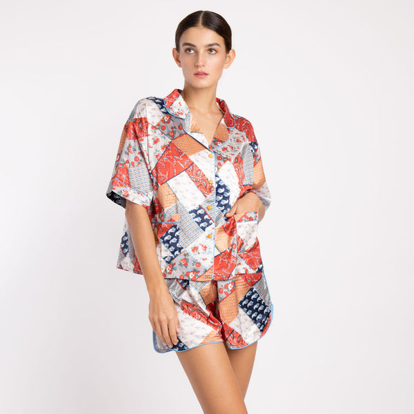 GEOMETRIC PATTERN SILK ICE