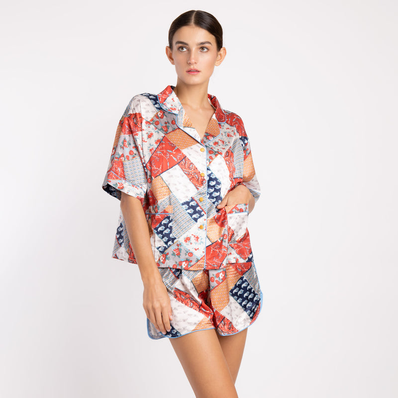 GEOMETRIC PATTERN SILK ICE