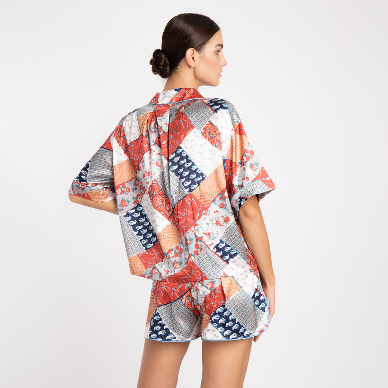 GEOMETRIC PATTERN SILK ICE