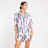 FLORAL SHORT SILK SATIN