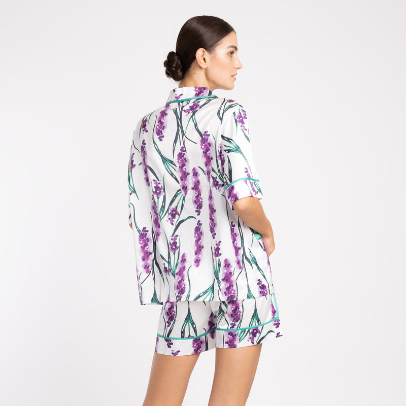 FLORAL SHORT SILK SATIN