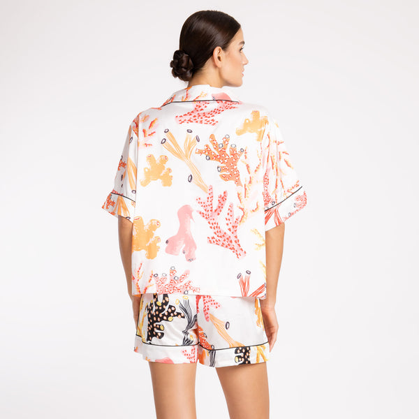 CORAL ORANGE SILK SATIN