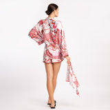 RED FLORAL BANDANA SHORT SET