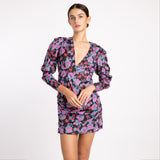 BLACK PURPLE FLORAL DRESS