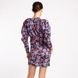 BLACK PURPLE FLORAL DRESS