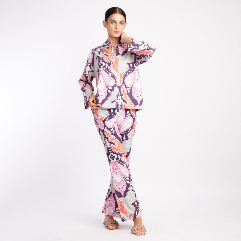 FLORAL FESTIVAL PRINTED PANTS SET