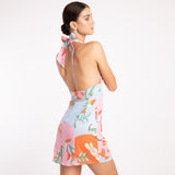 FLORAL HALTER DRESS
