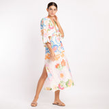 PRINTED BLENDED LINEN DRESS